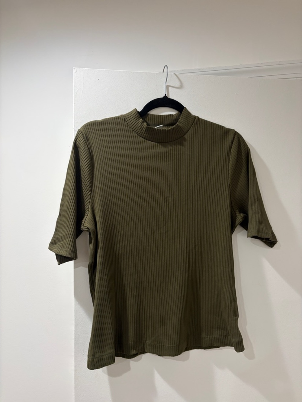 Old Navy Olive Ribbed Short Sleeve Tee